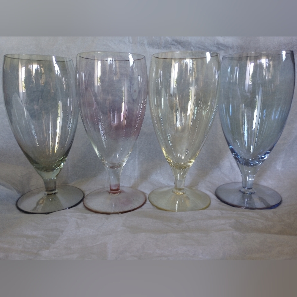 Fine Italian Crystal Water Goblets - Set of 4